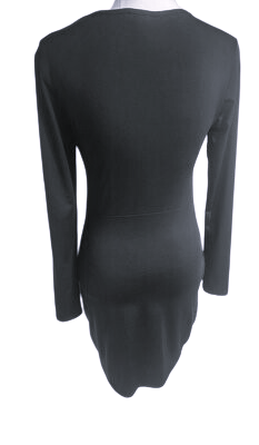 Girl's Black Long Sleeve Summer Holiday Party Short Bodycon Dress Gown Medium open side age: 8-12