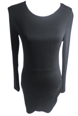 Girl's Black Long Sleeve Summer Holiday Party Short Bodycon Dress Gown Medium open side age: 8-12