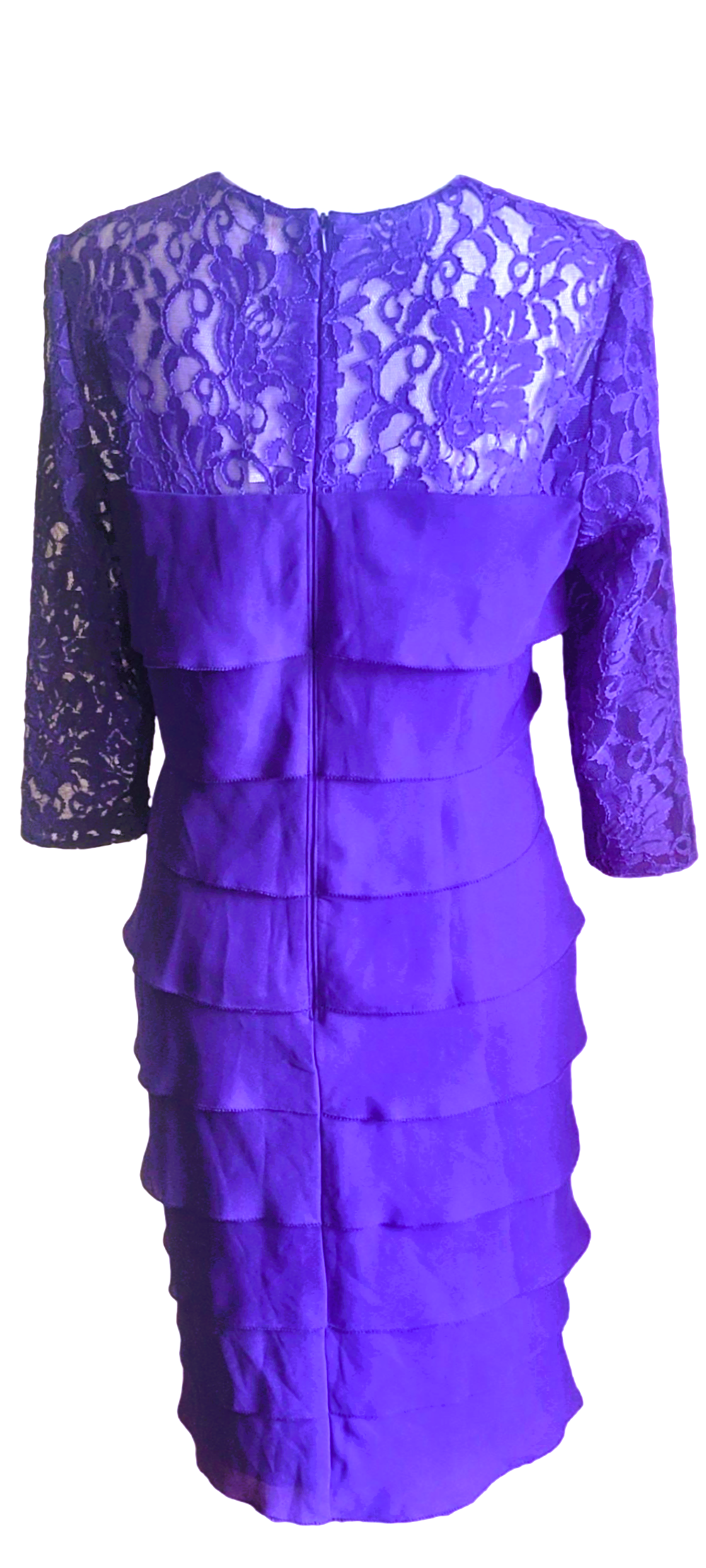 Alex Evenings Mother of the bride Gown kneel length Layered Lace Gown Dress