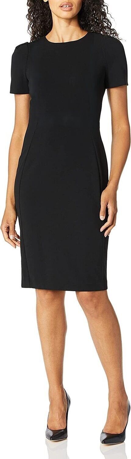 John Roberts Short Sleeved Seamed Sheath Women’s Casual Dresses Gown with Professional Flair Size 10