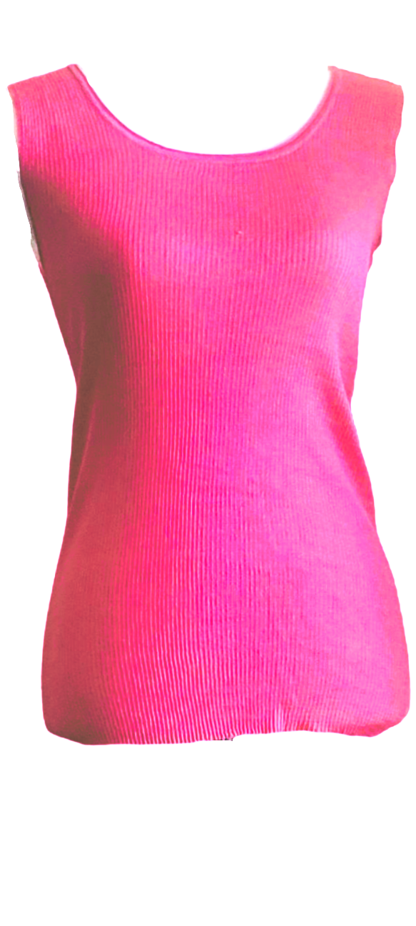 Womens Pink Tank Tops Ribbed High Neck Slim Fitted Summer Sleeveless Tops