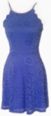 BCX Girls' Blue Lace Dress Halter Neck Summer Sundress Sleeveless Elegant A-line Pockets Party Dress