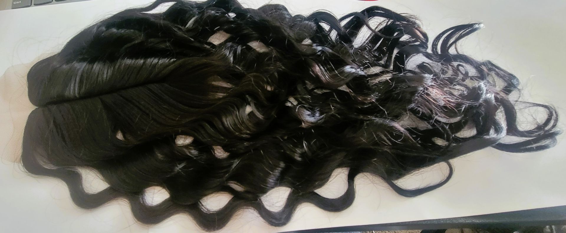 Extra wave Virgin Body Wave 22 Inch Black Color 2 Brazilian Virgin Hair front closure Hair Weave Wavy Wig Wholesale Synthetic Hair