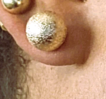 14K Gold Ball Earring/Stud Earrings 8-10 MM For Women With Secure Push Back