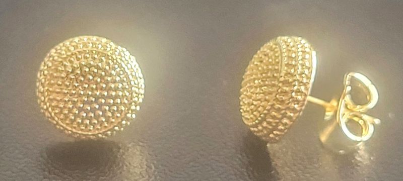 18K Gold Plated Sterling Silver Stud Earrings Studs Hypoallergenic Jewelry