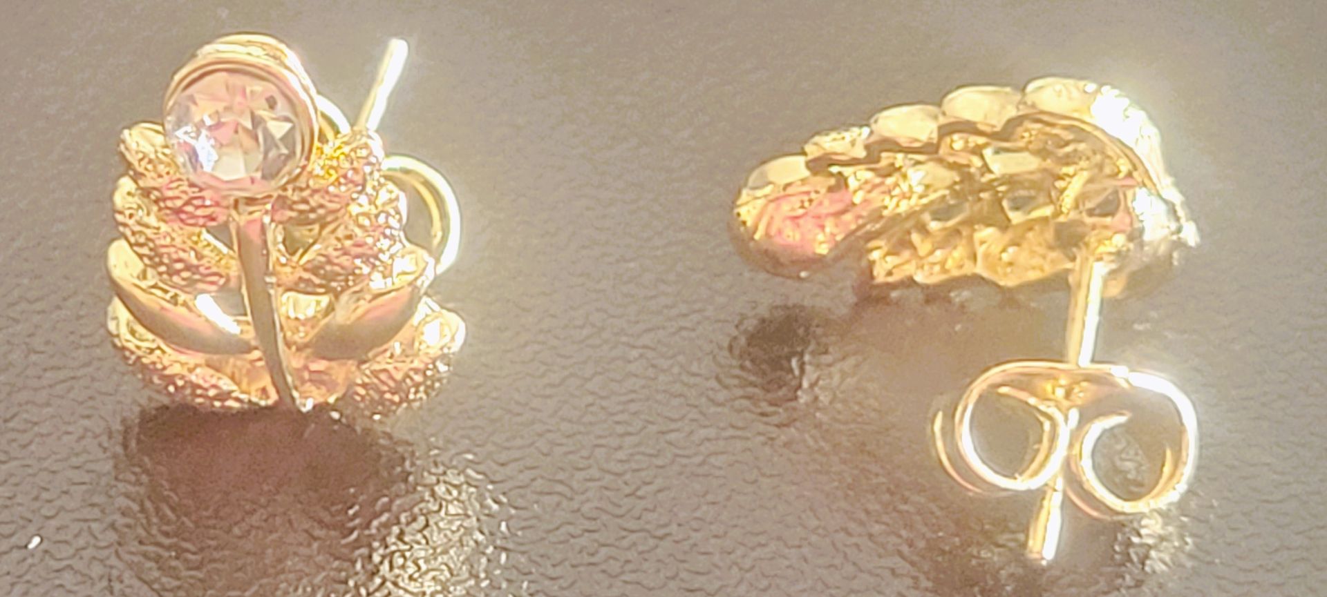 Gold Plated Stud Earrings for Women Girls Cute CZ Lightning Bolt Leaf Gold Stud Earrings. Earring for Birthday Halloween Christmas Gift