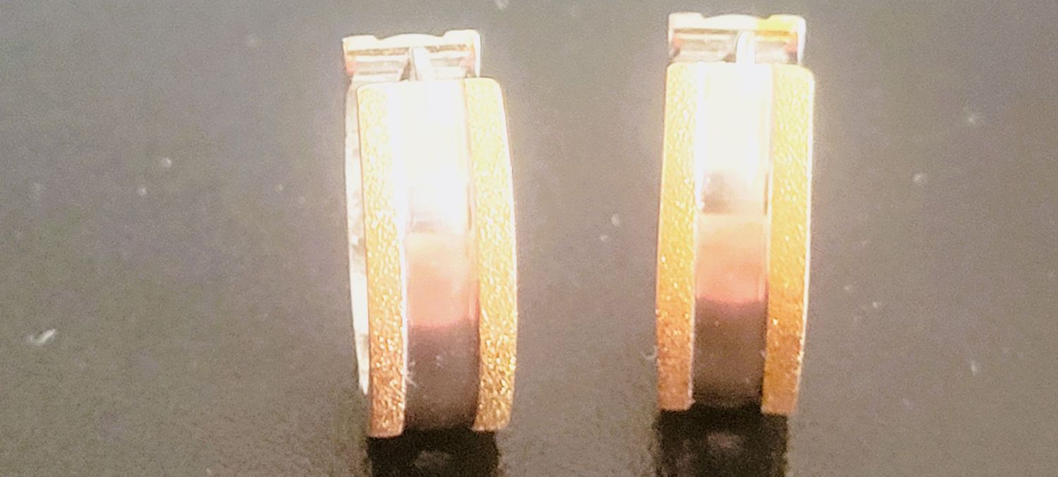 14K High Quality Ladies Hoop Fine Circle Inlaid Zircon Sterling Silver 925 Jewelry Gold Plated Bronzes Earrings Jewelry Wholesale length 1.5 inch