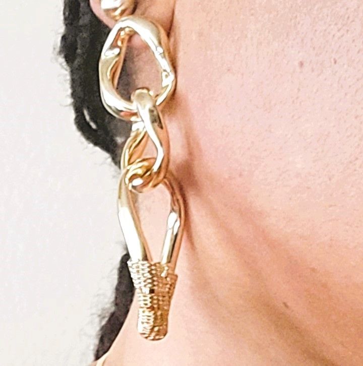 14K Gold Dangle Drop Earrings, Link Chain, Hypoallergenic Comfort for Women Girls Earrings Jewelry
