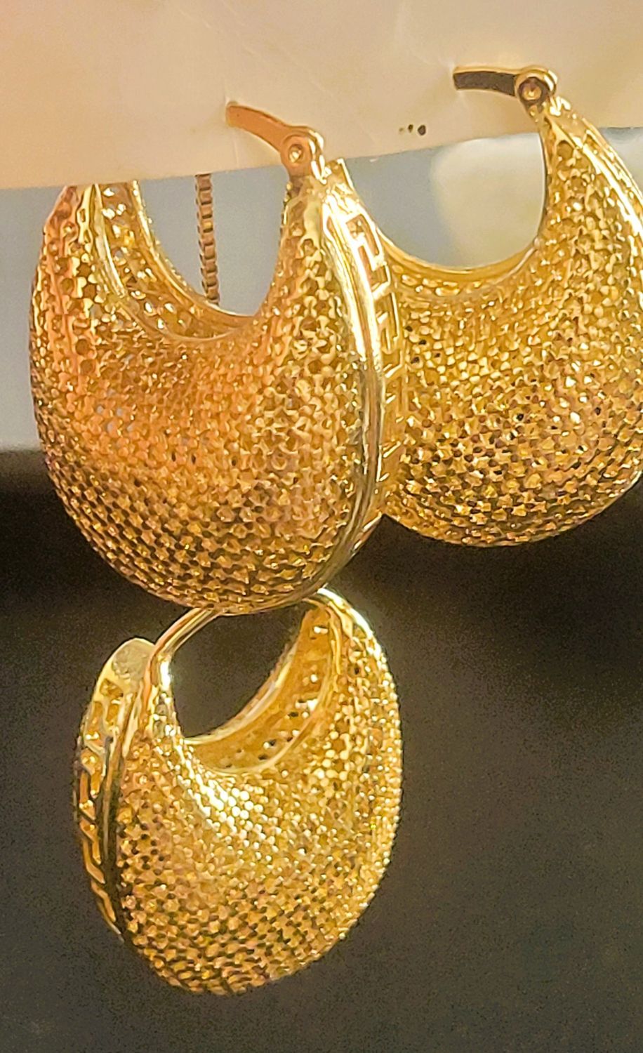 14K Yellow Gold basket Bag Handbag shape of Hoop Earrings with Hinged Clasp | Gold Earrings for Women and Girls jewelry