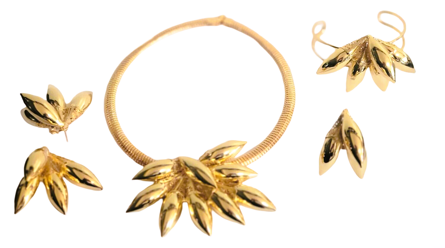 Gold Nigerian Wedding African Costume Jewelry Set Dubai Fashion Charm Necklace Jewelry Sets For Women Party