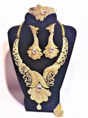 Latest fashion Dubai Italian gold-plated bridal costume owanbe party wedding jewelry set
