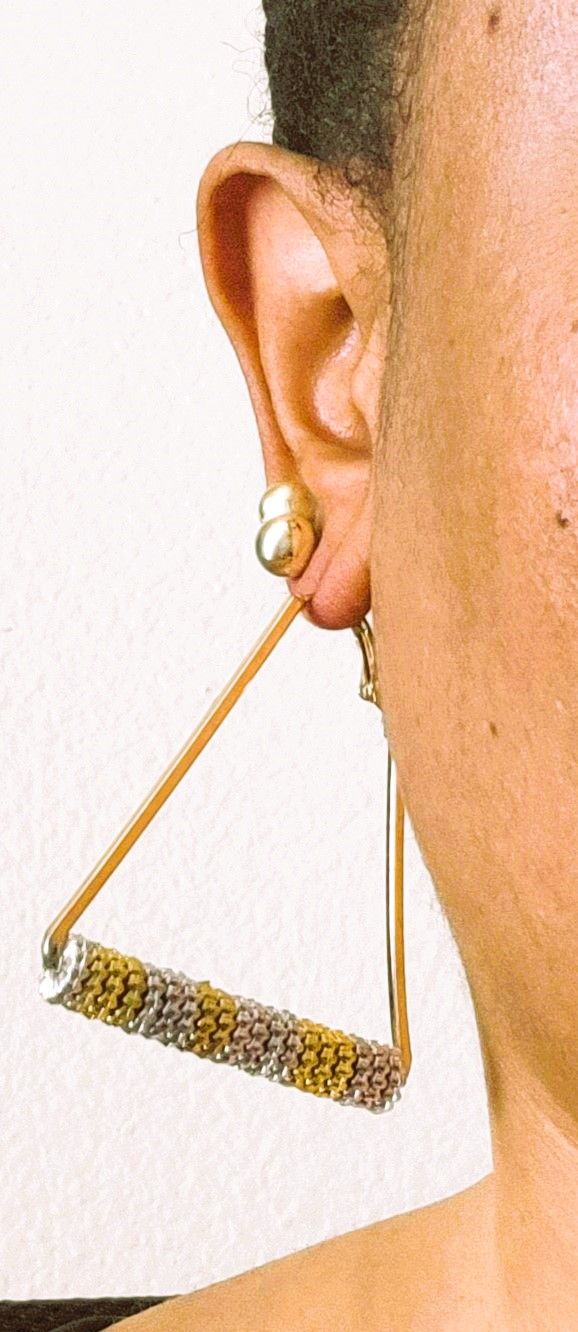 beaded Hoop geometric triangle Earrings for women Dangle Drop Earrings Beaded Hoop Earrings for Women Mixed Color Bead Dangle Earring Studs for Girls length 2.4-Inch W: 2inch jewelry