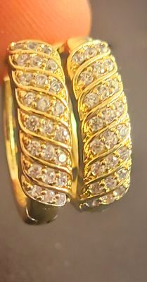 SP Gold Earring Jewlery Diamond 925 gold Earring Hoop 20mm