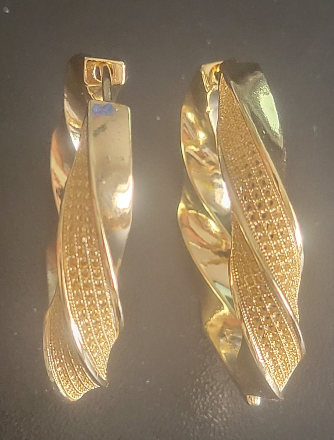 hoop earring 14k gold plated sliver color copper design jewelry Plated Gold Accent Twisted Hoop Earrings Jewelry 40 MM
