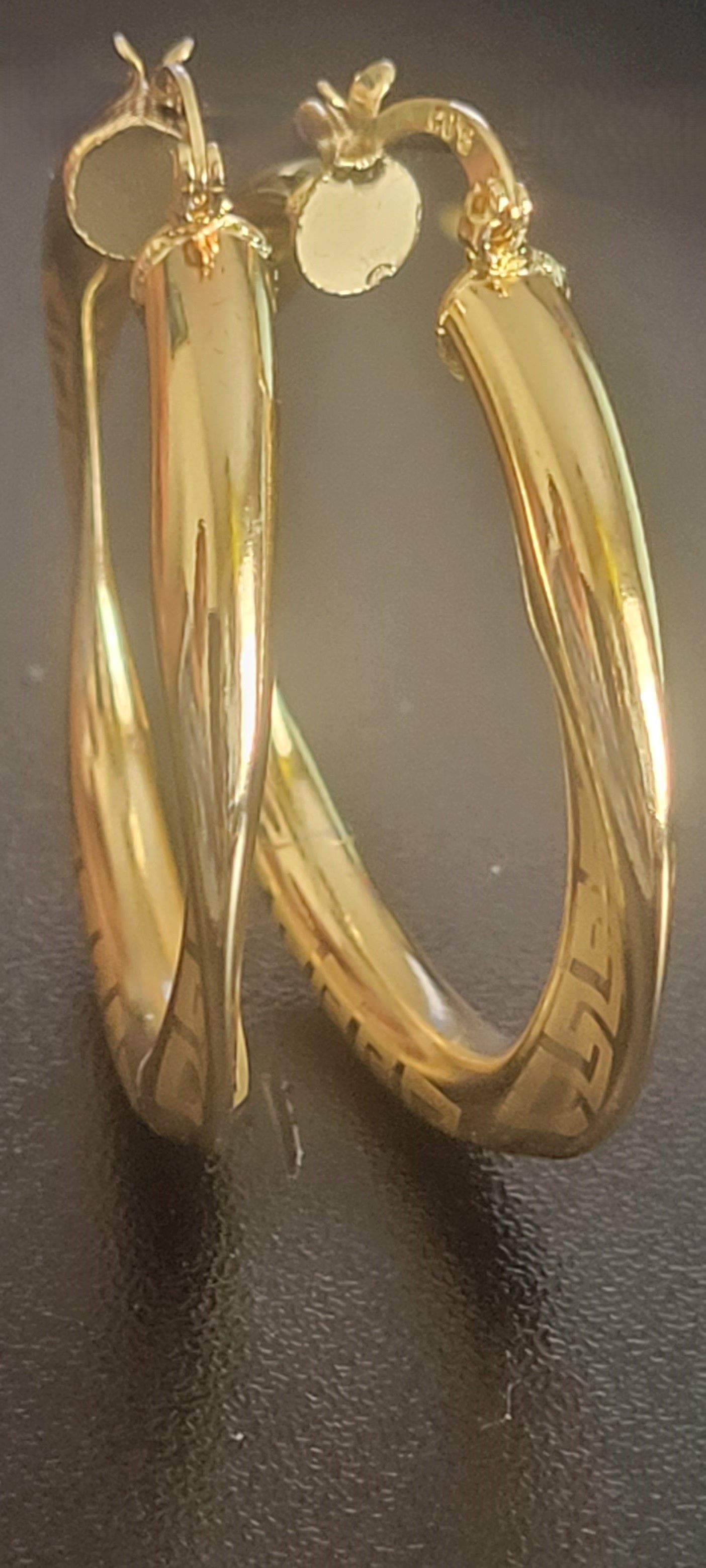 24 carat Arab Greek Earrings, Greco Design gold plated Earring and pendant Dubai Simple Design Gold Earrings and Bracelet set Jewelry 24k Real Gold-Plated Length 50MM