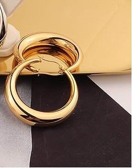 Hypoallergenic Jewelry 316l Stainless Steel 18k Pvd Gold Plated Hoop Earring For Women jewelry 40MM