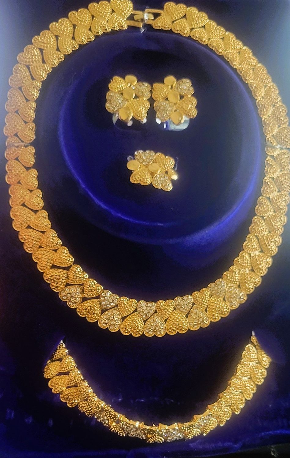 Zircon Dubai Bridal Accessories Wedding Jewelry Sets Indian Exquisite Necklace Set Jewlery Women Gold with crystal glittering Stones