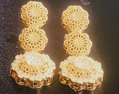 Bronze Jewelry 4 piece Set for Women, Gold Costume Jewelry for Women Necklace Earrings Stylish African Nigeria Dubai Pakis Jewelry Jewlery for women