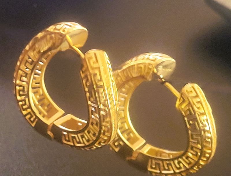 Dubai Gold Luxury Cooper Bridal Jewelry American Earrings Women Brass 18K Gold Plated Hoop Earrings