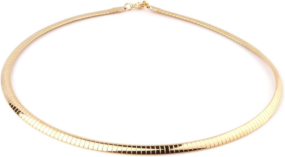 Punk Jewelry Gold Color Metal Stainless Steel Choker Necklace Fashion Jewelry Vintage Geometric Snake Chain Necklace Italian Omega Chain Necklace