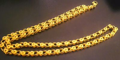 Biker Punk Style Gold Jewelry Stainless Steel Silver Metal Bike Motorcycle Necklace Men Women Jewelry 6MM