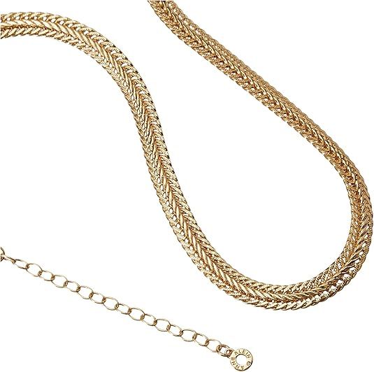 Gold-Tone Flat Chain Necklace