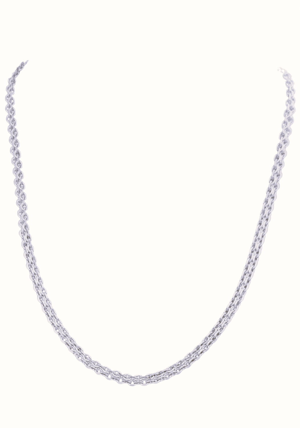 Stainless Steel 3mm Curb Chain, doubled designed necklace 16"