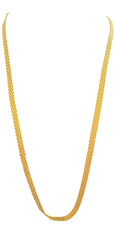 Jewelry Gold Chain Necklace Collection - 14K Solid Yellow Gold Filled Round Wheat/Palm Chain Necklaces for Women and Men with Different Sizes (5-6mm) 22 inch length