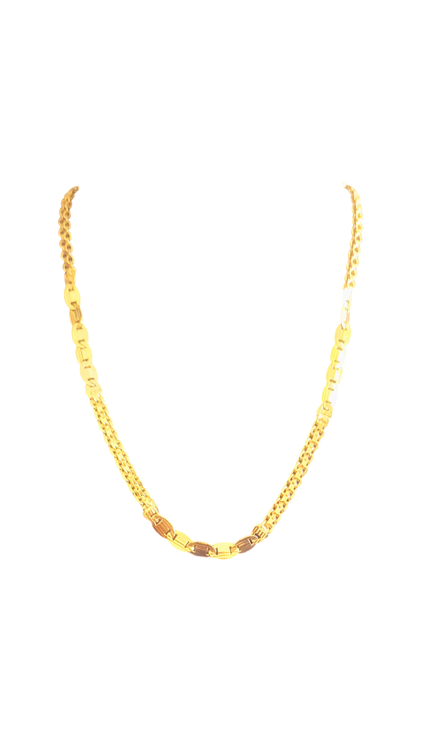 18kt Yellow Gold Oval with Links Necklace 75c Necklaces for Men Women Girl Gifts Jewelry 5MM Length 17.5 inches