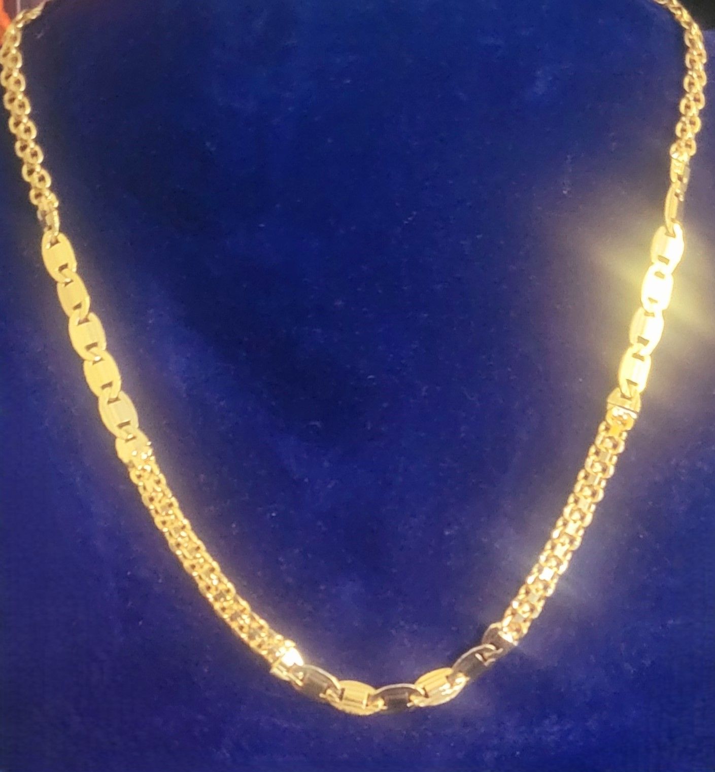 18kt Yellow Gold Oval with Links Necklace 75c Necklaces for Men Women Girl Gifts Jewelry 5MM Length 17.5 inches