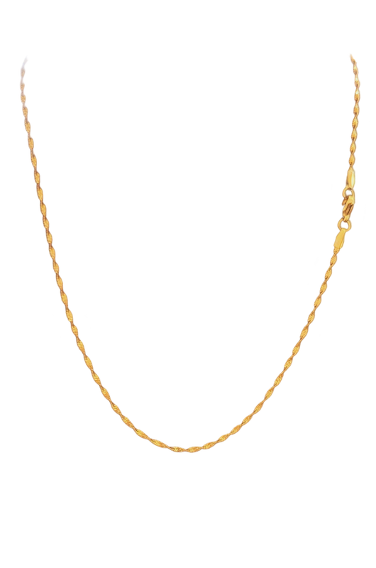 10k Yellow Gold Link Necklace, Jewelry Chain for Men and Women 1.5MM length 17 inches