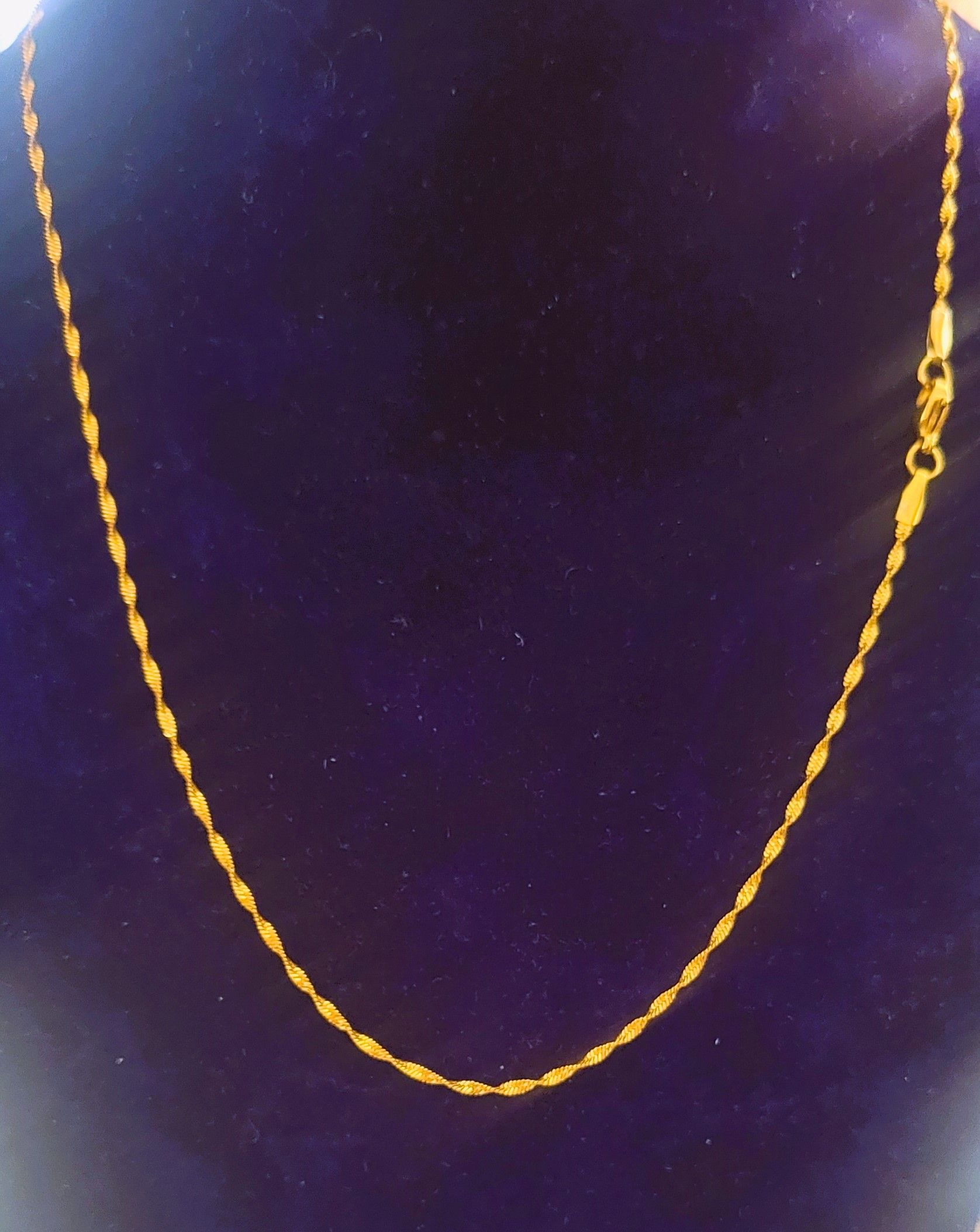 10k Yellow Gold Link Necklace, Jewelry Chain for Men and Women 1.5MM length 17 inches