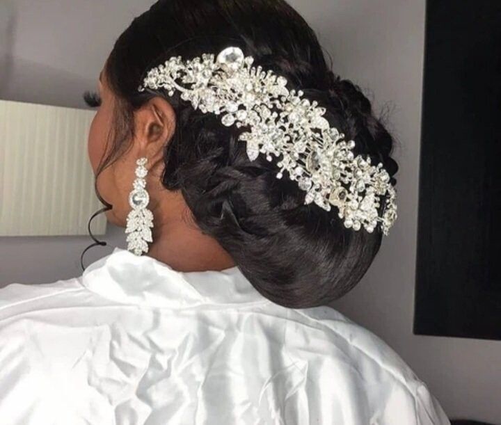 Silver with Rhinestones Hair Combs Hair Accessories Bridal leaf designed Crystal Wedding Headpiece 7.8 inches long