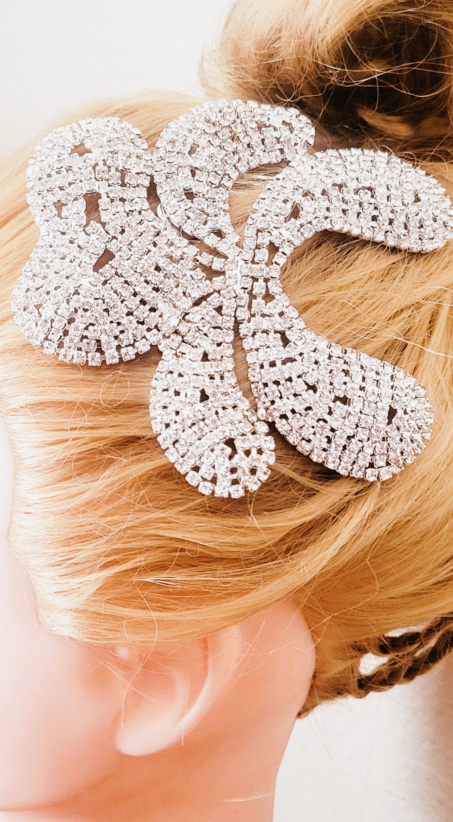 Big Bear design Rhinestone Crystal Alloy Wedding Decoration Accessory Bridal Hair Combs