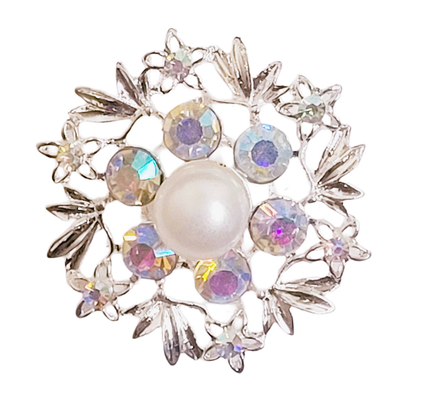 Rays Elegant Rhinestone Flower Brooch Pins for Women Costume Corsage Brooch with Simulated Pearl accessory  SWAROVSKI / Jewelry / SWAROVSKI Pins & Brooches / Pins & Brooches
