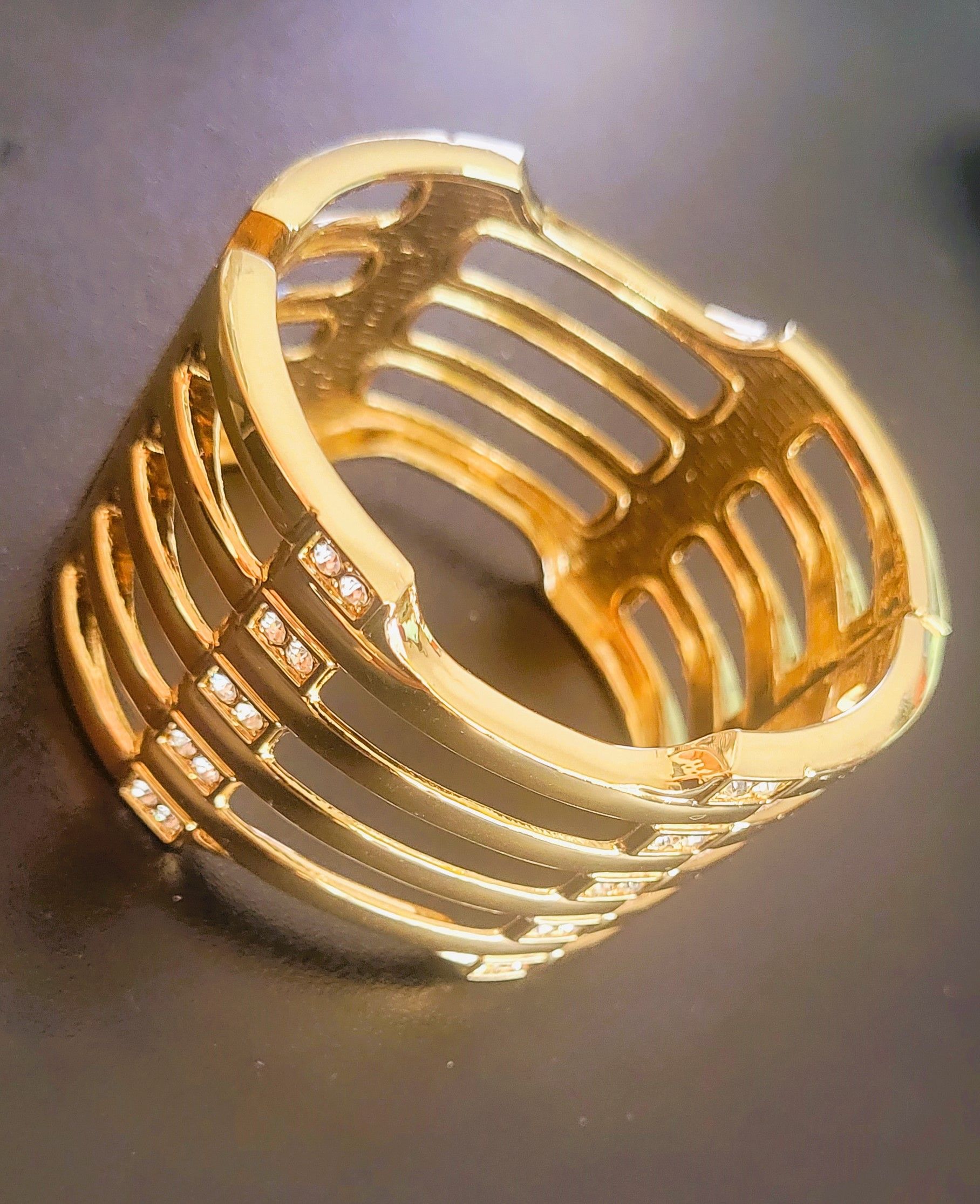 Arab gold-plated Bangle Bracelet 24 carat Dubai Simple Design Gold Bracelet Jewelry 24k Real Gold Plated with Stones H: 1.8