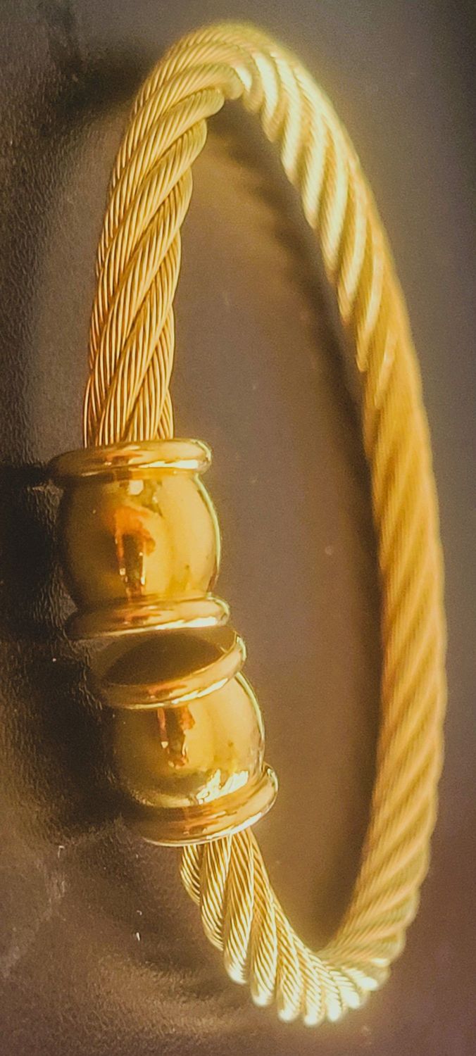 Cable Twisted Gold Bracelet Cuff Bangle Fashion Gold Adjustable Stainless Steel Twisted Cable Bracelet Jewelry