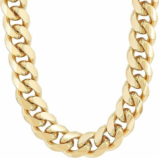 14K Gold Plated Curb Paperclip Box Sphere Bead Snake Herringbone and Figaro Chain Adjustable bracelets 10 - 11 MM jewelry necklace