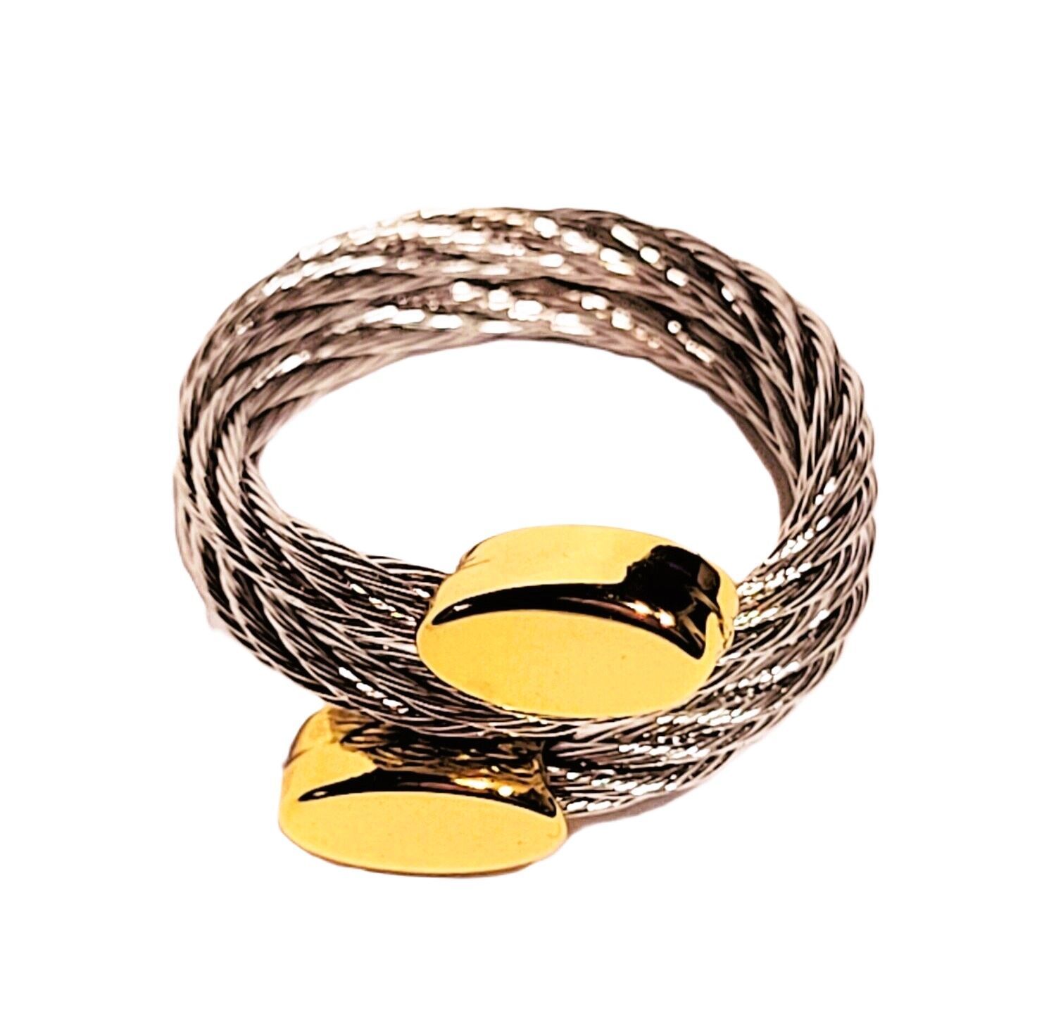Cable Cuff Wedding Ring for Women Stainless Steel Wire Twisted Adjustable Mom Wife Girls Jewelry With Gift Box Silver and Gold