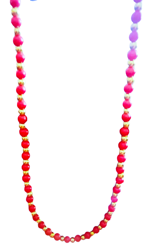 Red Coral Bead Graduated Necklace With 14kt Yellow Gold