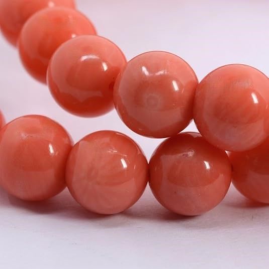 Raystones Orange Coral Gem Semi Precious Gemstone 8mm Round Beads Stretch Necklace 21.5 Inch Unisex