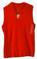 Rafaella Sports Stretchy Fiery Red V Neck sweat Top blouse Knit
