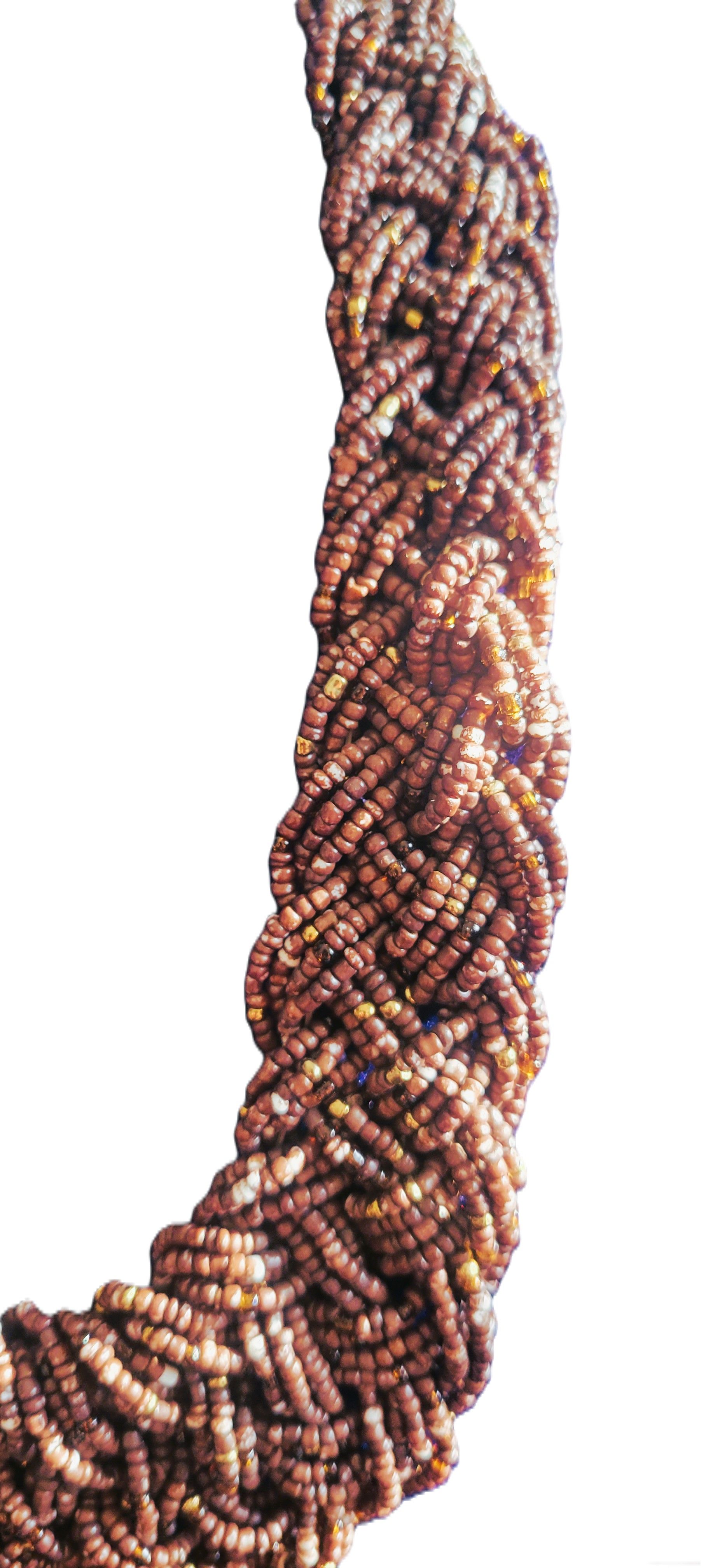 Multiple Interwoven Row Handmade Beaded Statement Necklace