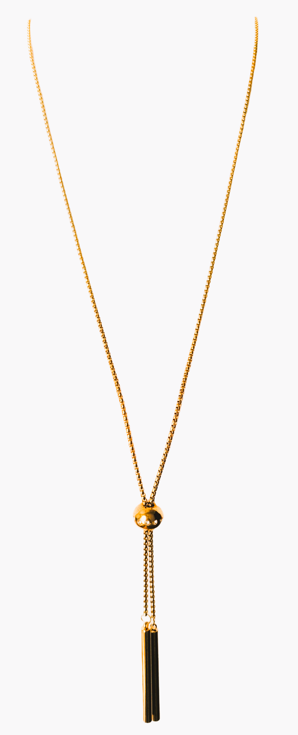 Long Necklace Plated Gold Tassel Round Ball with Stones Necklace for Women,20 inches long