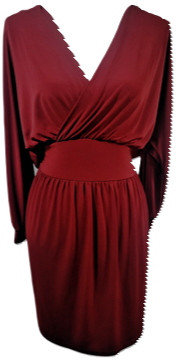 Women's Summer Wrap Solid Color Wine 3/4 Sleeve Flared Wrap V-Neck Swing Dress Cocktail Wedding Guest Party Dress for Women Dress