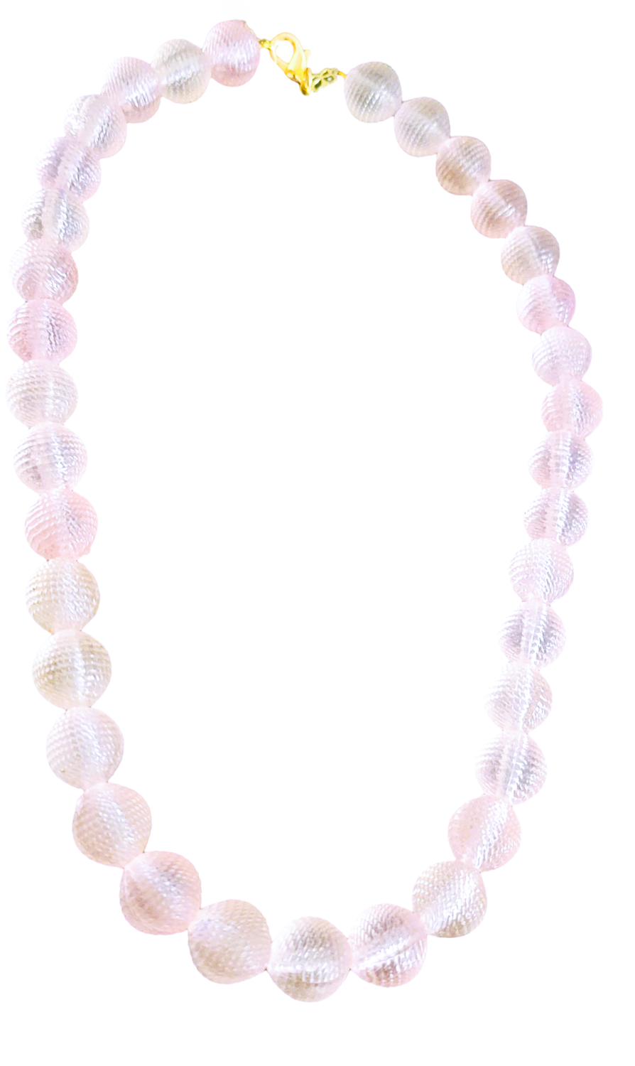 light pink water blink Chunky Beaded Collar Necklace for Women Girls 18.5" plus Extension 2.5 "