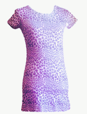 Women's Top Deep Round Neck Leopard Skin Spot Slim Fitted T-Shirt Short Sleeve Tees