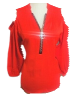 Women's Zip Up V Neck open arm Sleeve Casual / office Tunic Shirt Red Tops Hemd Other Tunic Tops Shirt Blouse T-Shirt