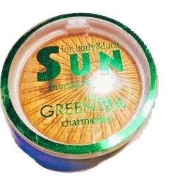 Sun for body and face Bronzer Powder makeup. Green Tea Charm look