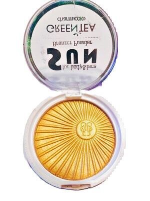 Sun for body and face Bronzer Powder makeup. Green Tea Charm look